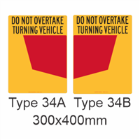 Do Not Overtake Rectangle Arrow - 34A + 34B