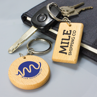 Key Ring - Timber Circle or Rectangle