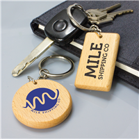 Key Ring - Timber Circle or Rectangle